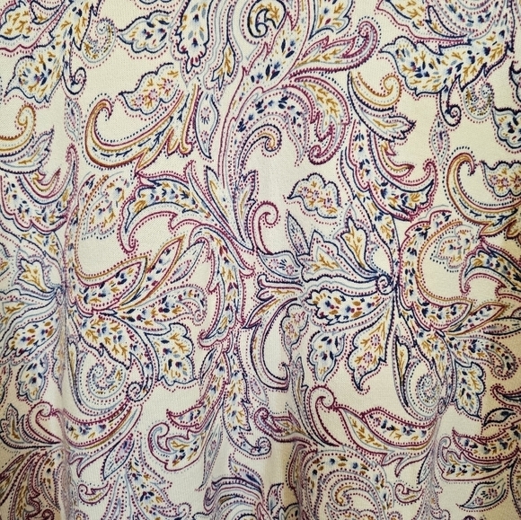 Land's End LP 100% Cotton Paisley 3/4 Sleeve Top - Picture 5 of 7